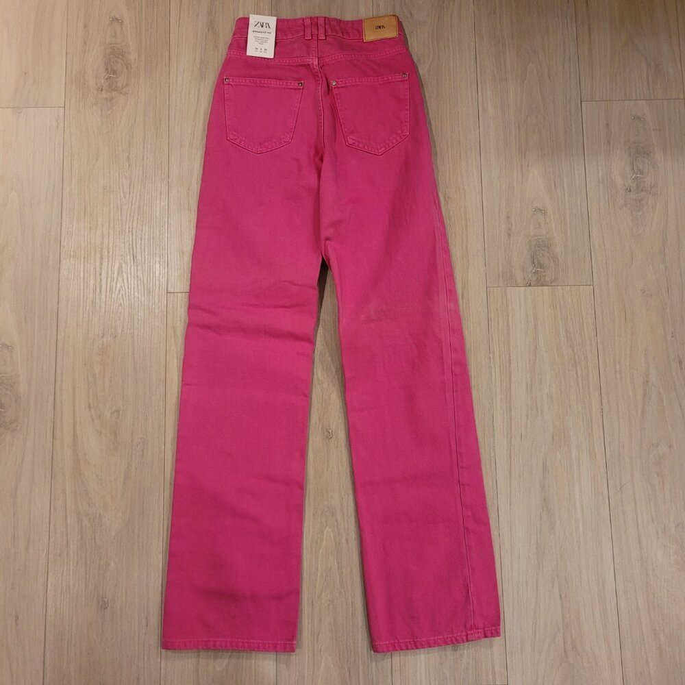 NWT ZARA | Straight Leg High-Rise Denim Jeans | Sz. 2 - Picture 5 of 6